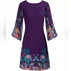 Grace Karin Purple Floral Dress Size M